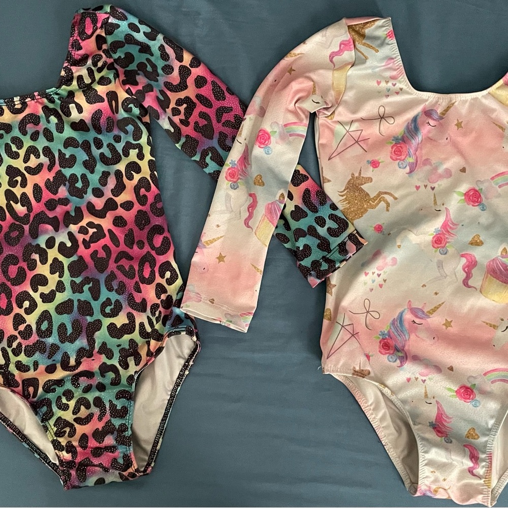 Colorful Leopard and Unicorn Kids One Piece Set
